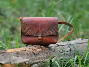 Brown leather purse