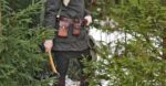 Bushcraft belt set that includes leather belt, belt pouches and belt loops. This belt set is decorated by hand carved celtic patterns.