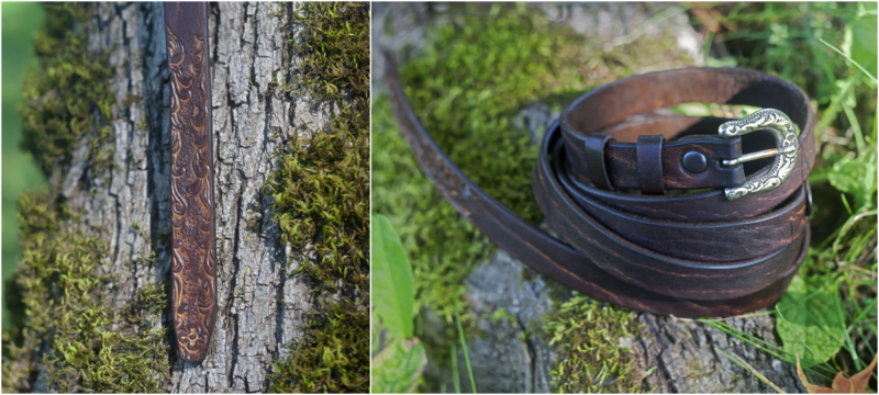 Leather belt for medieval costume