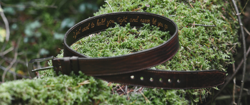 Dark brown leather belt with lining