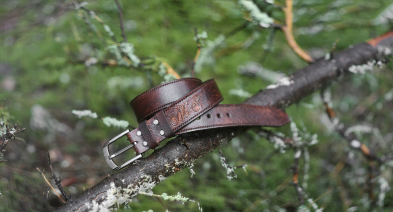 Leather belt with lining