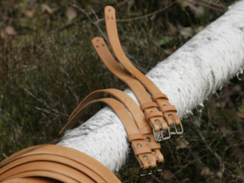 Leather straps set for Roorkhee chair, natural finish.