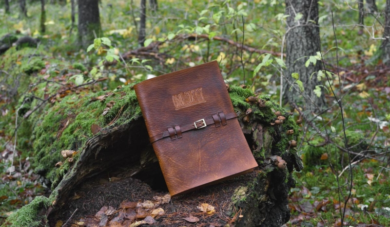 Leather menu covers for restaurant One Sixty