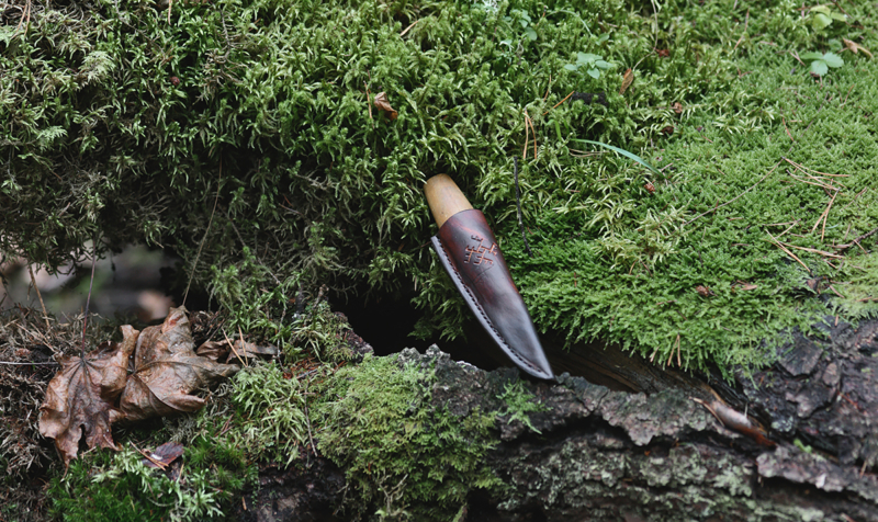 Leather sheath for a sloyd knife