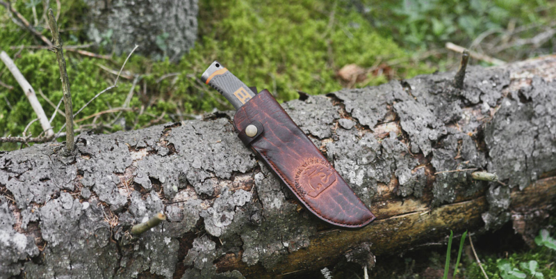 Leather knife sheath for Bear Grylls Gerber knife