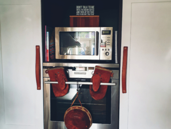 Leather handles set for kitchen furniture