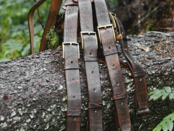 Leather shoulder straps