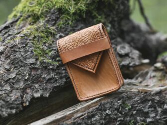 Leather playing card deck pouch