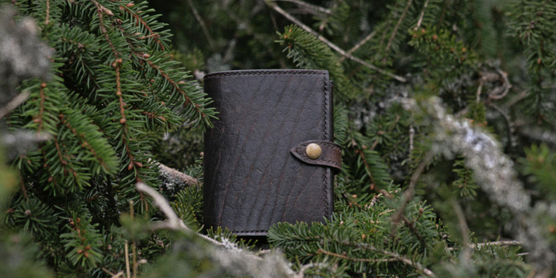 Dark brown leather wallet