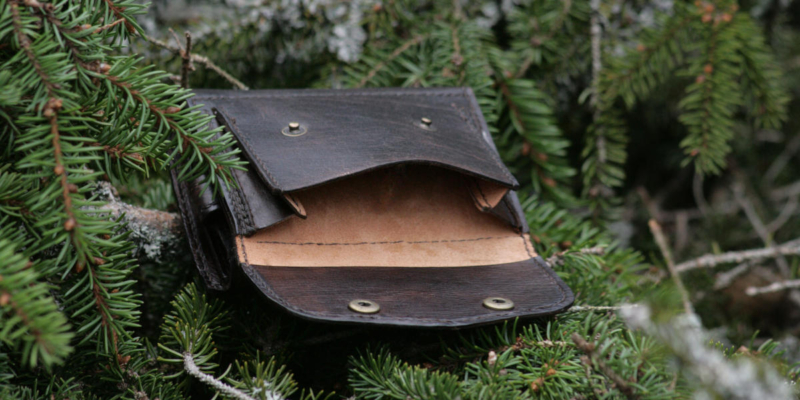 Dark brown leather wallet