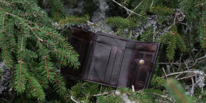 Dark brown leather wallet