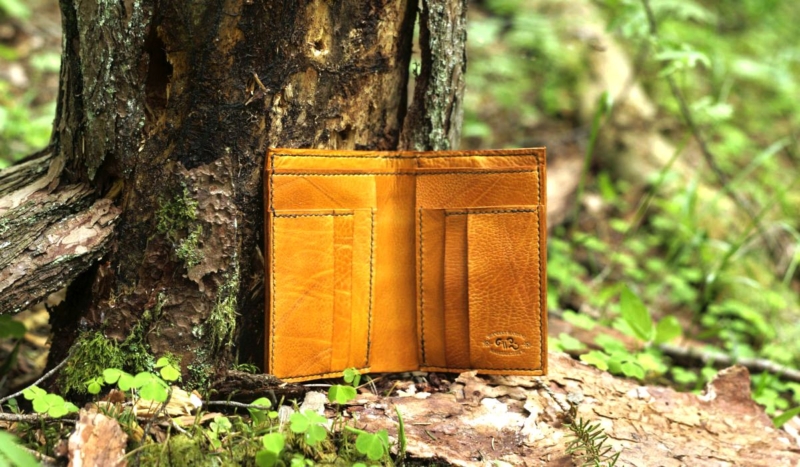 Yellow leather wallet